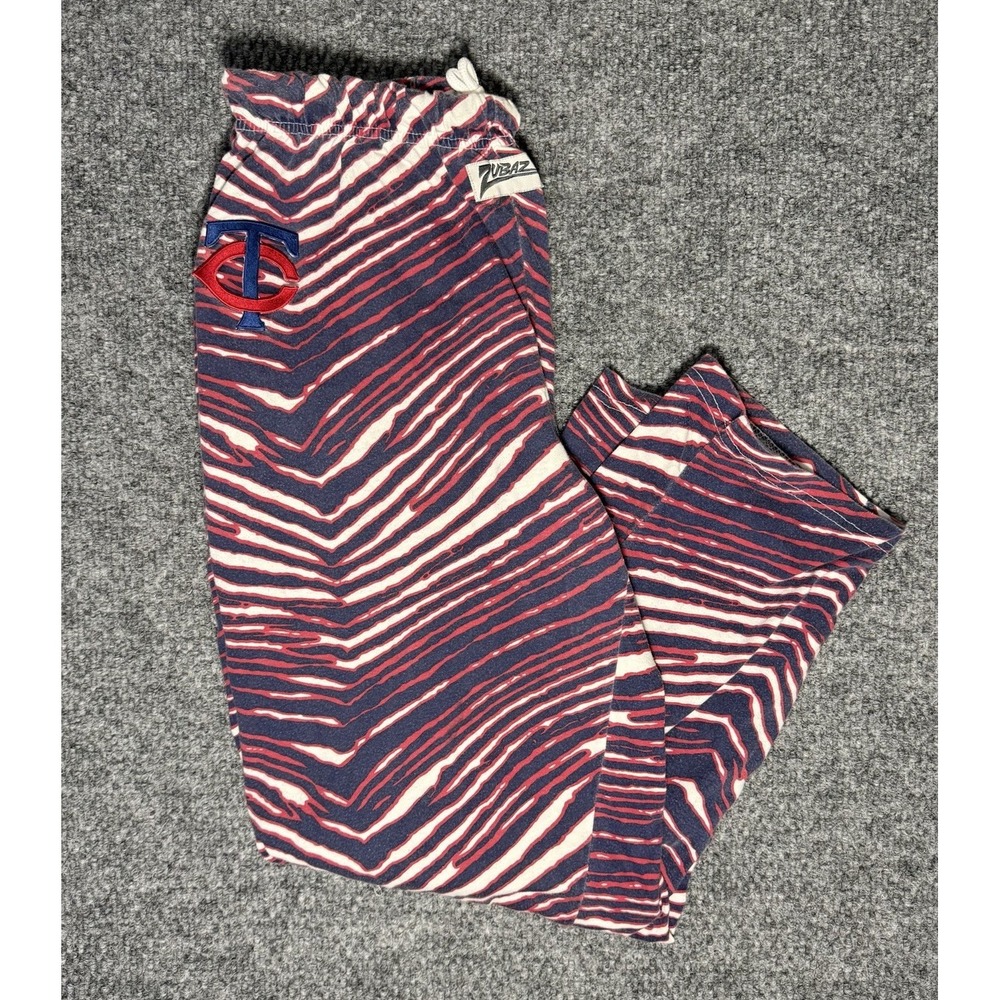 Minnesota Twins Pants Zubaz MLB Pajamas Unisex Adult‎ Size Large Red & Navy Blue